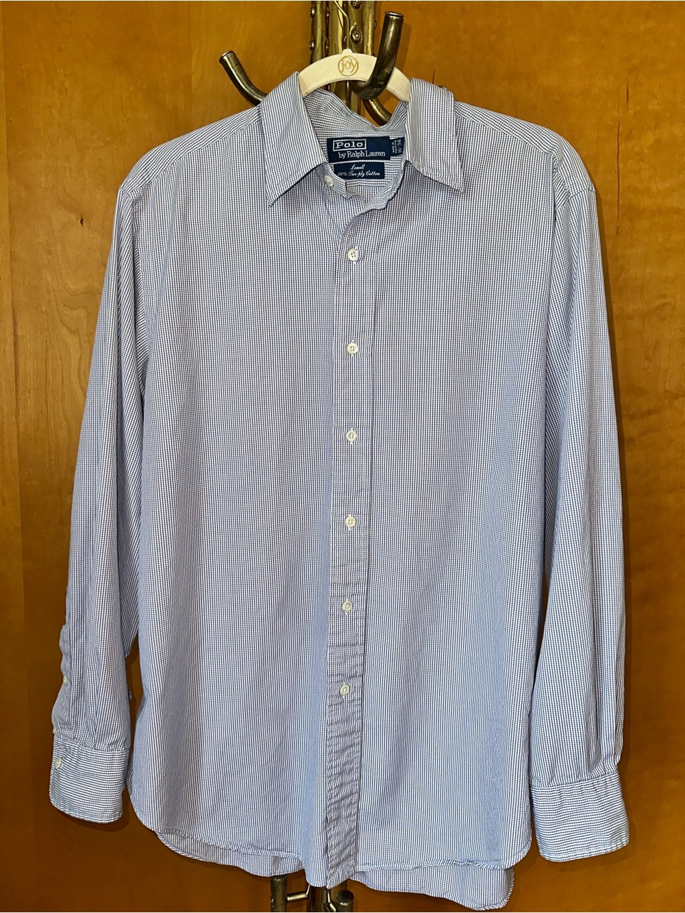 Polo by Ralph Lauren Light Blue Pinstripe Dress Shirt Size 16-34
